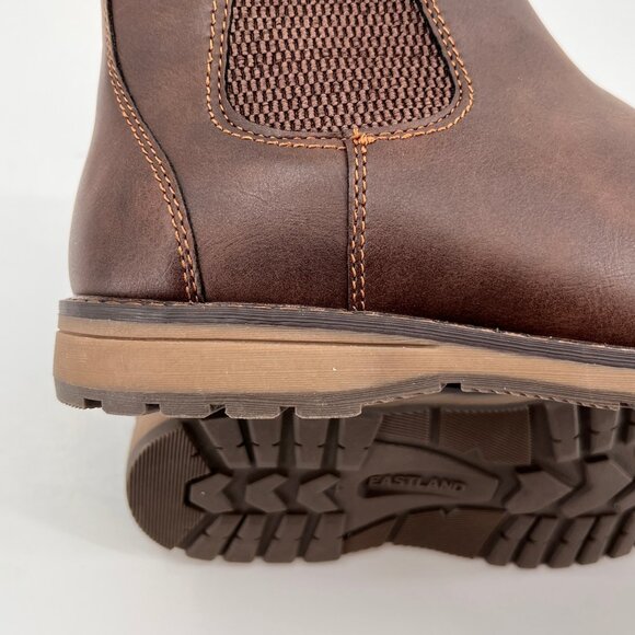 Eastland Drew Slip-On Chelsea Boots Size 8.5 Dark Brown Faux Leather Shoe - Picture 2 of 13